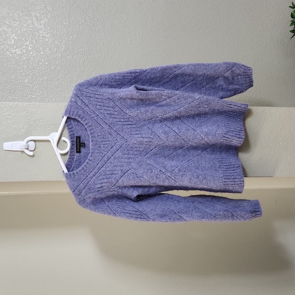 Banana Republic Crew Neck Alpaca Lilac Knit Pullover Sweater Size Small